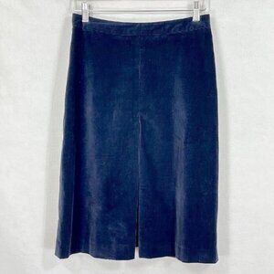Barney's New York Corduroy Midi Skirt Modest Academia Minimalist Preppy Navy 6